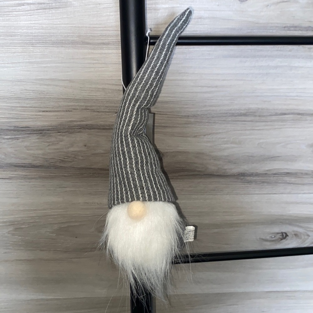 NWT- Gnome Ornament with Striped Hat
